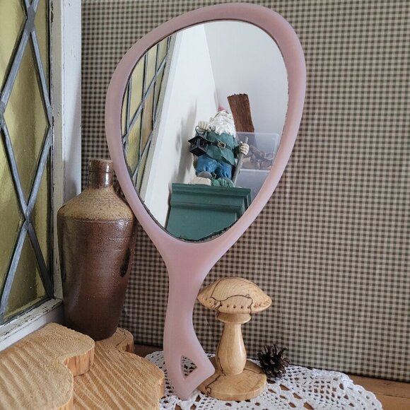 Vintage Large Vanity Teardrop Hand Mirror - Picture 1 of 9
